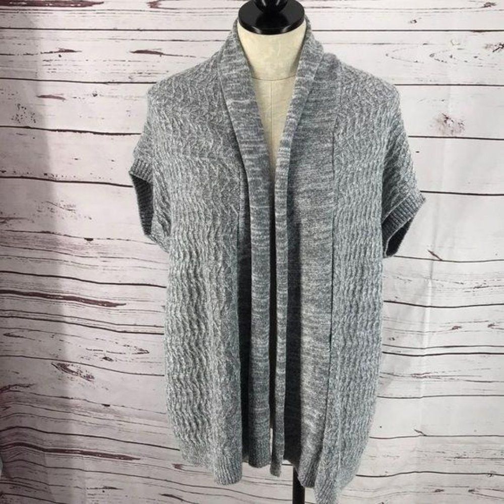 Tricot Joli Knitted Grey Short Sleeve Cardigan‎